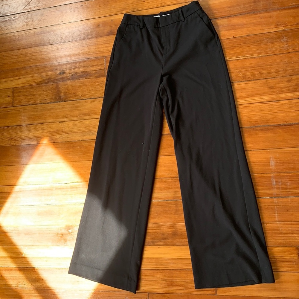 Black flare trousers